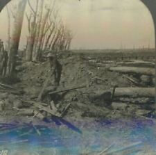 1918 WWI BRITISH SOLDIERS SEARCHING MENIN ROAD WAR STEREOVIEW 21-10 picture