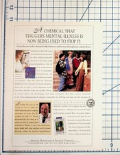 Vintage 90s Mental Illness Research Pharma Ad Schizophrenia Janssen picture