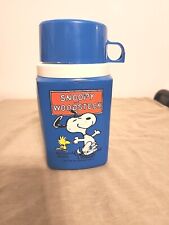 Vintage Copyright 1958/1965 Snoopy & Woodstock Peanuts Blue Thermos picture