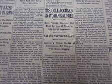 1933 JUNE 27 NEW YORK TIMES - MRS. COLL ACCUSED IN WOMAN'S MURDER - NT 5247 picture
