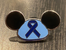 Colon Cancer Awareness Mickey Mouse Ears Disney Fantasy Pin Blue Ribbon 1.25