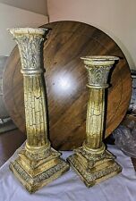 Two-Piece Large And Medium Candle Holder Set Greek Roman Pillar Column Design... picture