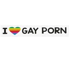 I Love Gay Porn Rainbow Prank Funny Gag Joke Gift Window Decal Bumper Sticker picture