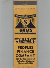 Matchbook Cover People's Finance Company Eufaula, AL picture