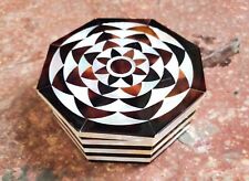 Octagon Marble Jewelry Box Antique Design Inlay Work Cosmetic Box for Her Gift picture