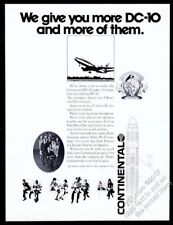 1973 Continental Airlines DC-10 plane photo seating chart vintage print ad picture