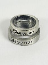 The Twilight Saga Eclipse Marry Me Size 7 & Size 10 Handmade Metal Ring Set NECA picture