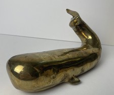 Vintage SARREID Brass Sperm Whale About 8.25" Spain Read Desc. picture