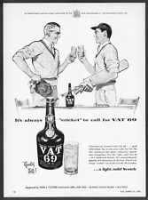 1955 Cricket Players Toasting the Game art VAT 69 Scotch vintage print ad picture