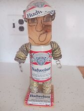 Vintage Budweiser Beer Can Folk Art Bottle Cap Man with Suprise. picture