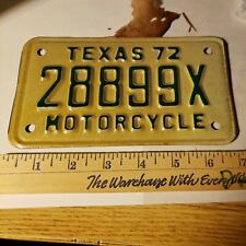 1972 TX TEXAS Motorcycle License Plate 28899X - Green NOS Harley Bike cycle 72 picture