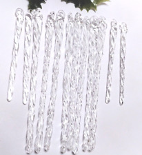 Twisted Clear Glass Icicles lot of 12 Christmas Ornaments 2 sizes G1 picture