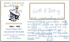 1963 QSL Radio Card Code WA8DOY West Virginia Amateur Station Posted Postcard picture