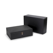 makerflo XL Black Wooden Keepsake Memory Box Pack of 1, Pine Wood Storage Che... picture