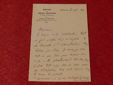 Letter Autograph Signed Rene Thomas (Writer) 1919 1p. Magazine Of Two Mondes picture