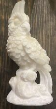 Vintage Carved Alabaster Made In Italy A. Santini Signed Cockatoo Sculpture *H picture