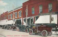 UP Gladstone MI 1915 GREAT CARS STREETCAR TRACKS Daley Block HM Stevenson Store  picture