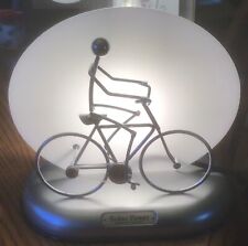 CARLISLE Motion Sculpture Lamp With Solar Panel Cyclist Bike WORKS GREAT picture