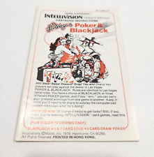 Vtg 1970s Mattel Intellivision Las Vegas Poker Blackjack Cartridge Instructions picture