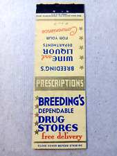 Vintage Matchbook: Breeding's Dependable Drug Stores, Miami, FL picture