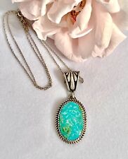 Gorgeous Navajo Turquoise and Sterling Silver Pendant Signed by Pete Trujillo picture