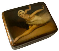 Vintage Lacquer Box Ballerina Painted умирающий лебедь The Dying Swan Pavlova picture
