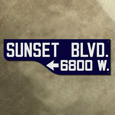 Los Angeles California 6800 Sunset Blvd blade road sign 1946 30x10 TWO SIDED picture