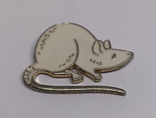 White Albino Lab Rat Mouse Rodent Lapel Pin (86) picture