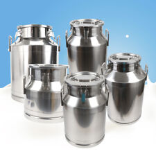 20L/30L/40L/50L/60L Stainless Steel Milk Can Pail Bucket Barrel Canister USA picture