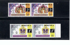 'QUEEN ELIZABETH'   ENTHRONED.-  IMPERIAL CROWN.-  DOMINICA   SC 521-22     1977 picture