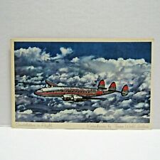 Postcard Vintage Constellation In Flight Trans World Airline TWA  Airplane  picture