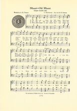 MIAMI UNIVERSITY Original Vntg Song Sheet w/ School Seal c1937 