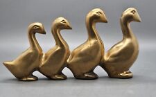 Small Brass Duck Family.  Ducks In a Row. 6 1/4