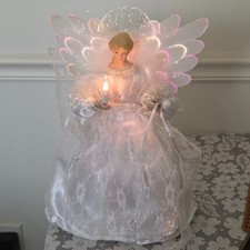 Fiber Optic  Angel Christmas Tree Topper 12"  Changes Colors WATCH VIDEO picture