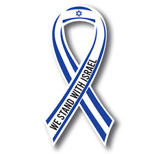 Magnet Me Up We Stand With Israel, Israeli Support Flag Ribbon Magnet, 3.5x7 picture