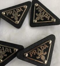 ONE PIECE  Of Black EMBLEM Prada Milano Logo Little Gold Metal Triangle Plate picture
