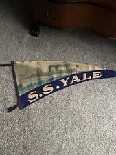 Antique Circa 1906 S.S. Yale Navy Ship Pennant Military Memorabilia picture