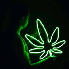 Marijuana Hemp Leaf High Life Weeds Flex LED 14