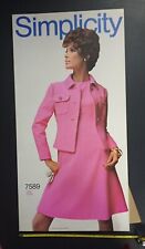 vintage 1968 Simplicity Sewing Pattern Store Display Standee 60's Neon Pink Suit picture