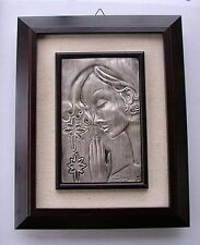 Vintage Repousse Sterling Silver 925 Framed art Religious Picture Signed Daniel  picture