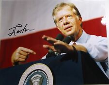 President Jimmy Carter / Autographed 8X10 Color Political Speech Photo / JSA picture