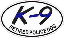 5in x 3in Oval Retired Police Dog Sticker Car Truck Vehicle Bumper Decal picture