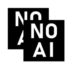 TWO No AI Stickers 4x4" Anti Artificial Intelligence Sticker No Data Centers picture
