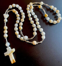 Vintage Catholic Genuine Onyx 5 Decade Rosary, Onyx Cross picture