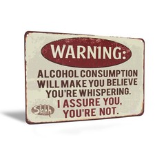 Funny Metal Warning Alcohol Consumption Sign Man Cave Garage Bar Dorm Room Decor picture