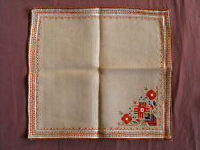 Vintage Hand Embroidered Linen Tablecloth  32cm/30cm(12.5''x12'') #1487 picture