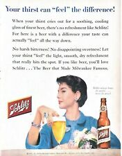 1955 Schlitz Beer Vintage Print Ad Your Thirst Can Feel The Difference  picture