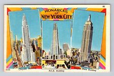 New York City NY, Skyscrapers of New York, Antique Vintage c1954 Postcard picture