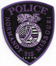 Normandy Police "Domestic Violence", MO (4" x 5") shoulder police patch (fire) picture