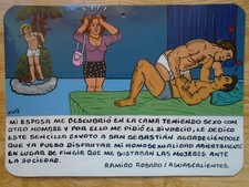 gay art, hand-painted ex-voto, theme woman discovers her husband's homosexuality picture
